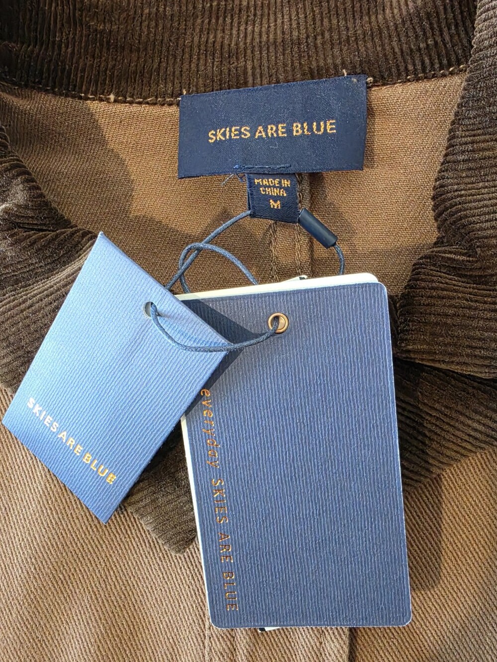 Skies Are Blue Brown Canvas Utility Barn Jacket Corduroy Collar Size Medium NWT - Picture 4 of 10